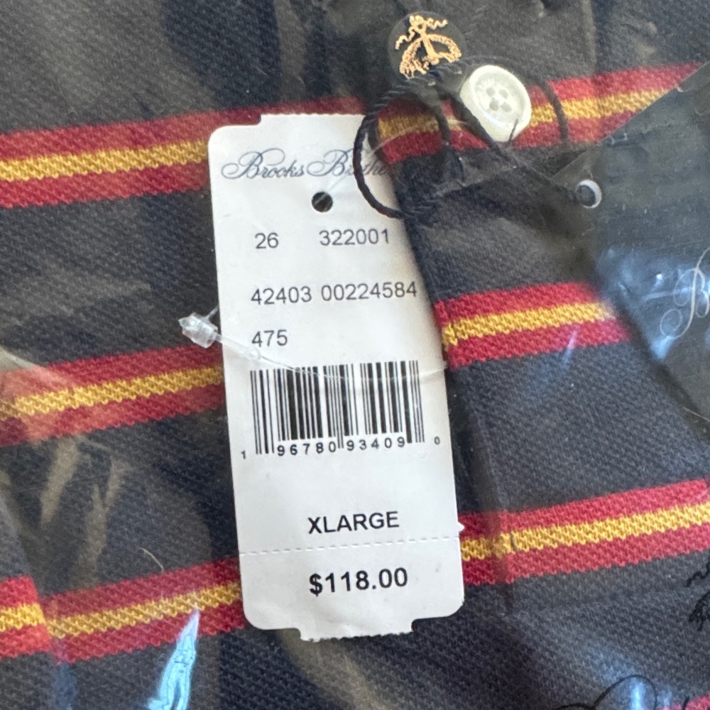 Brooks Brothers Polo with Red and Gold Stripes - Picture 3 of 6